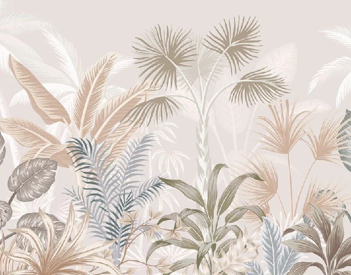 Papier peint panoramique jungle terracotta
