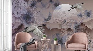 Papier peint grues japonaises