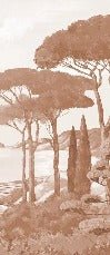 Papier peint balade dans les calanques terracotta