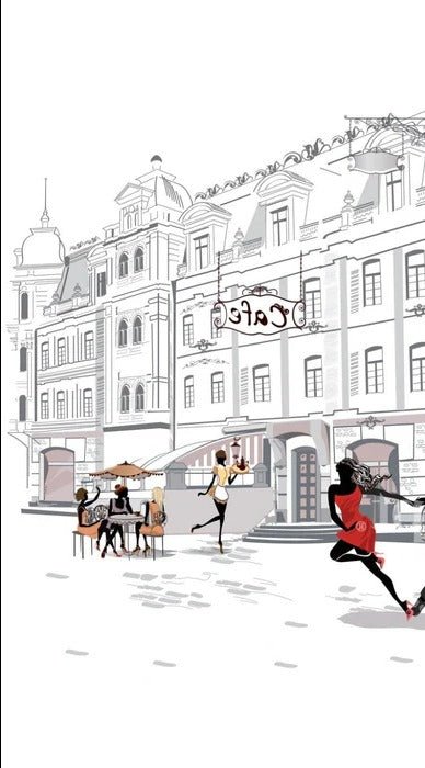 Papier peint restaurant balade parisienne