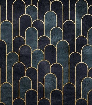 Papier peint toilette dark blue chic, XXL, tendance