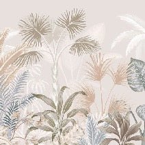Papier peint panoramique jungle terracotta