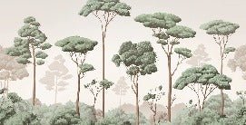 Papier peint brise légère pinède