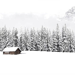 Papier peint panoramique chalet en montagne