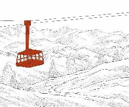 Papier peint La Plagne télécabine rouge