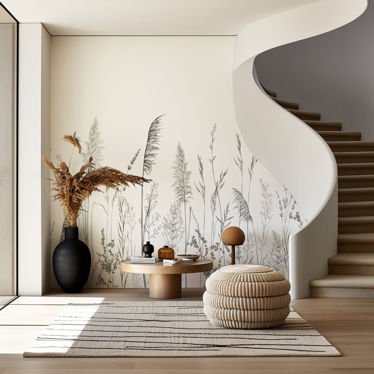 Papier peint poétique pampa, XXL, tendance