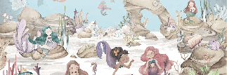 Coquettish mermaids wallpaper
