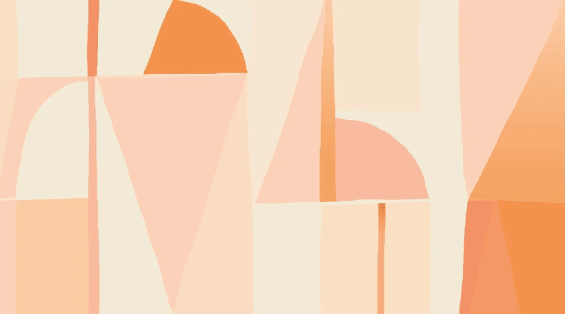 Papier peint abstrait géométrique peach - Muralconcept
