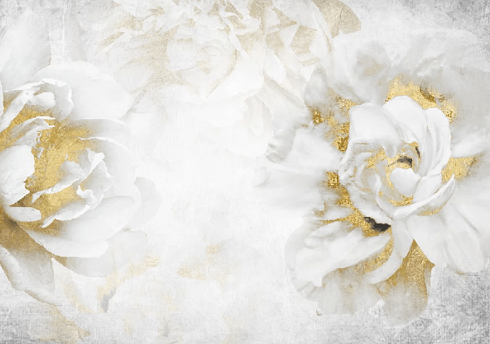 Papier peint Fleur Or