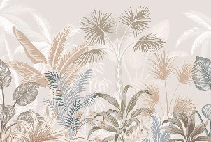 Papier peint panoramique jungle terracotta - Muralconcept