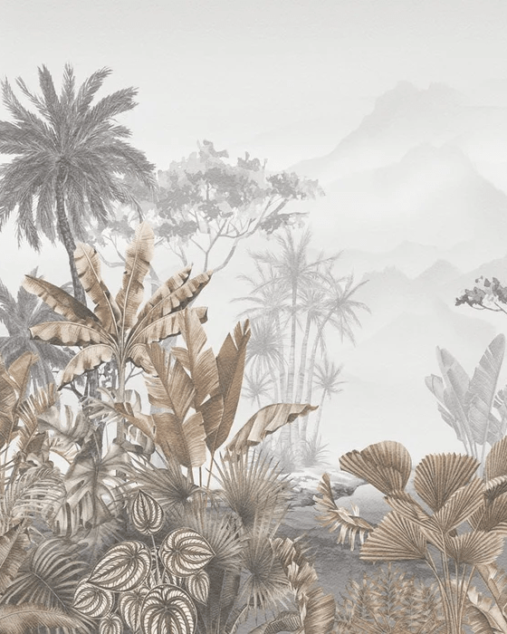 Papier peint tendance tropical sepia - Muralconcept
