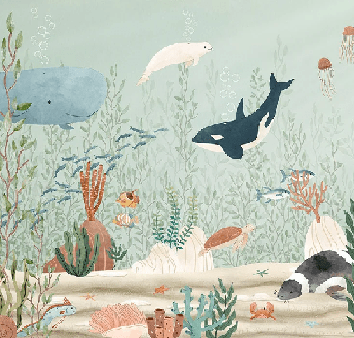 Papier peint bébé monde marin