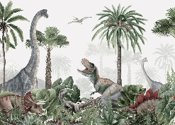 Papier peint parade des dinosaures - Muralconcept