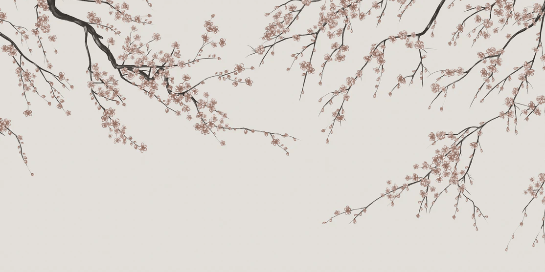 Papier peint panoramique Sakura beige