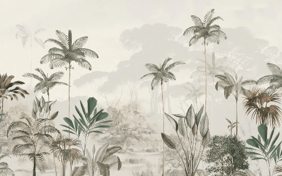Papier peint panoramique jungle eden vert - Muralconcept