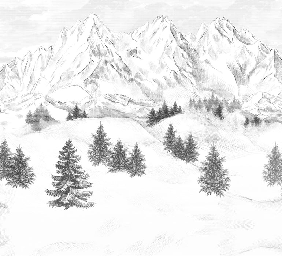 Papier peint montagne sommets de Chamonix, XXL, tendance