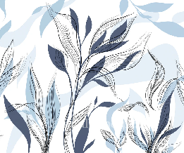 Papier peint fleur graphique bleu - Muralconcept