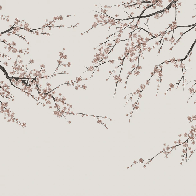 Papier peint panoramique Sakura beige, XXL, tendance