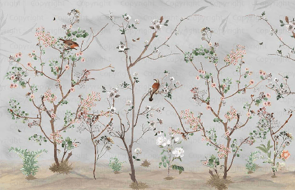 Papier peint panoramique Spring Birds - Muralconcept