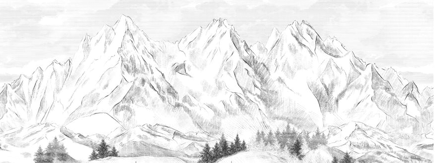 Papier peint montagne sommets de Chamonix - Muralconcept