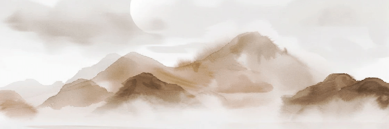 Papier peint montagnes voilées – Lueur sépia