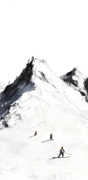 Papier peint ski alpinisme en montagne - Muralconcept