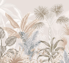 Papier peint salle de bain jungle terracotta - Muralconcept