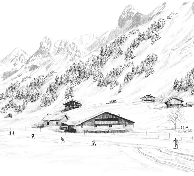 Papier peint Clusaz ski fond montagne Confins