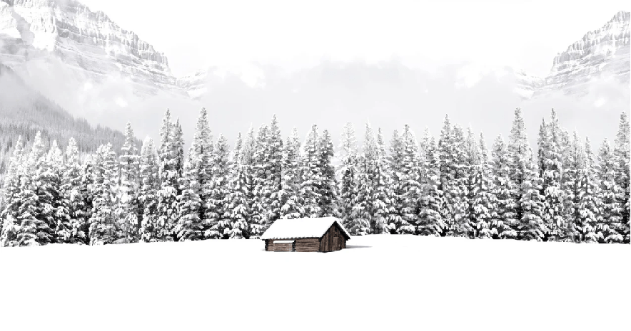 Papier peint panoramique chalet en montagne