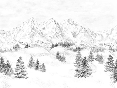 Papier peint montagne massif des Alpes - Muralconcept