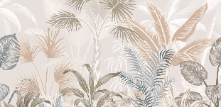 Papier peint panoramique jungle terracotta - Muralconcept