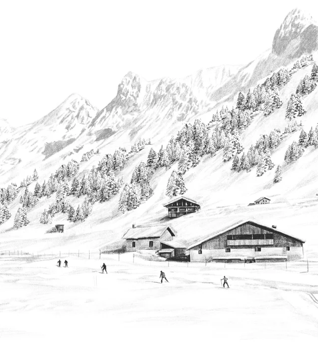 Papier peint Clusaz ski fond montagne Confins