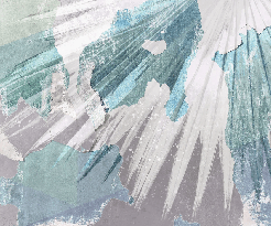 Papier peint panoramique rétro palm turquoise - Muralconcept