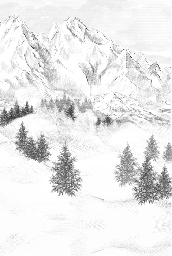 Papier peint montagne sommets de Chamonix, XXL, tendance