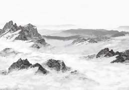 Papier peint restaurant montagne noir et blanc