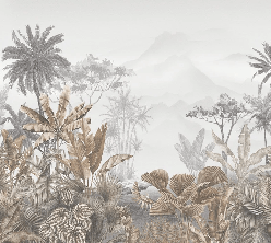 Papier peint tendance tropical sepia - Muralconcept