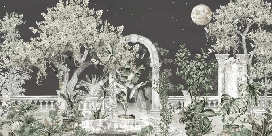 Papier peint panoramique - Jardin de minuit