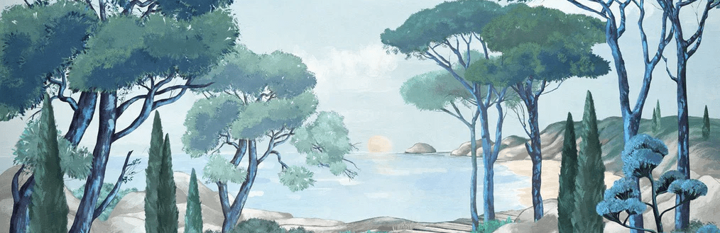 Papier peint balade dans les calanques, XXL, tendance