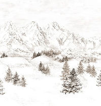 Papier peint montagne massif des Alpes