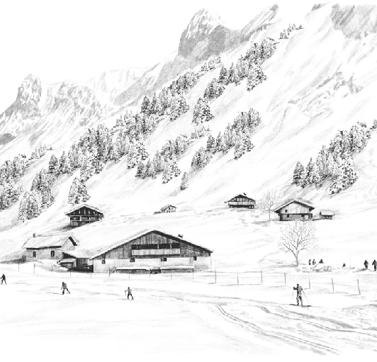Papier peint Clusaz ski fond montagne Confins