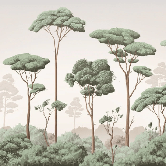 Papier peint brise légère pinède