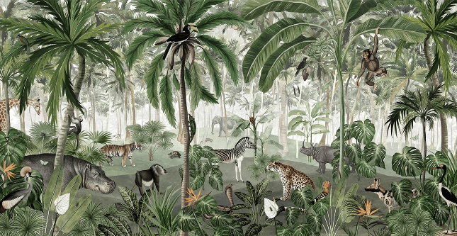 Papier peint bébé harmonie des animaux