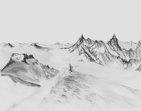 Papier peint panoramique Aiguilles du midi - Vallée blanche - Muralconcept