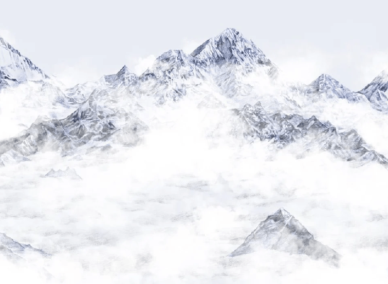 Papier peint Mont Everest bleu