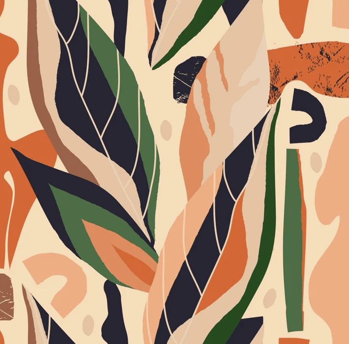 Papier peint mur végétal abstrait