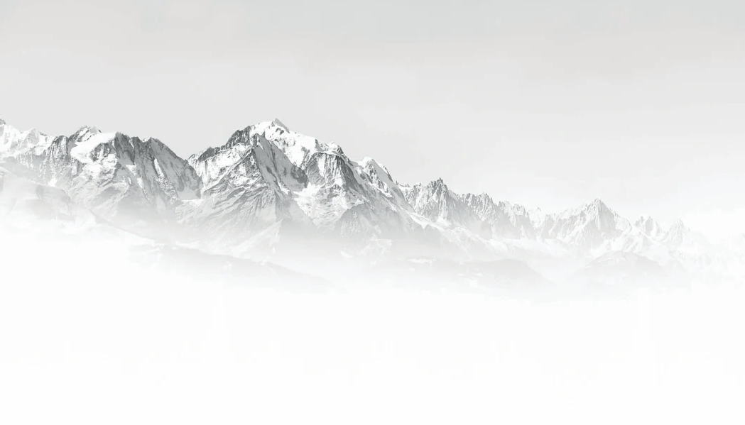 Papier peint Mont Blanc dans la brume noir et blanc, XXL, tendance