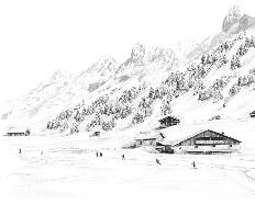 Papier peint Clusaz ski fond montagne Confins