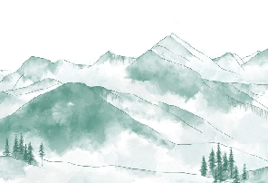 Papier peint montagne chaine des Aravis vert menthe