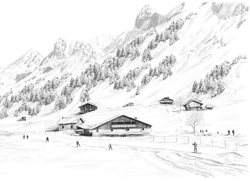Papier peint Clusaz ski fond montagne Confins