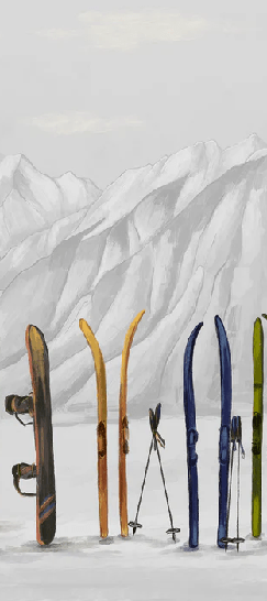 Papier peint ski à Courchevel, XXL, tendance